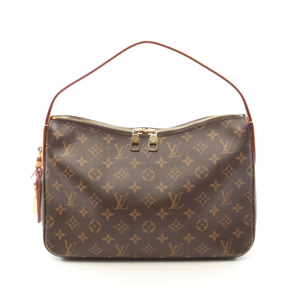 Louis Vuitton Slouchy Monogram Shoulder Bag Canvas Leather Brown